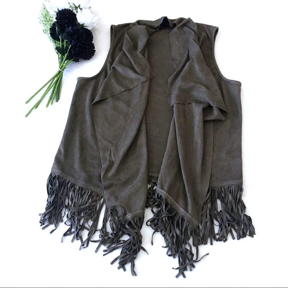 Forever 21 Fringe Vest Size Large Boho Y2K
